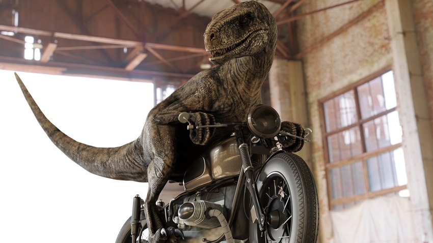 ambiguous_gender building claws detailed_background feral inside looking_at_viewer motorcycle open_mouth pupils raised_tail red_eyes riding_motorcycle scales sharp_teeth slit_pupils smile solo tail teeth toe_claws vehicle ivorylagiacrus jurassic_park jurassic_world jurassic_world:_dominion universal_studios atrociraptor dinosaur dromaeosaurid prehistoric_species reptile scalie theropod 16:9 3d_(artwork) 4k absurd_res digital_media_(artwork) hi_res widescreen