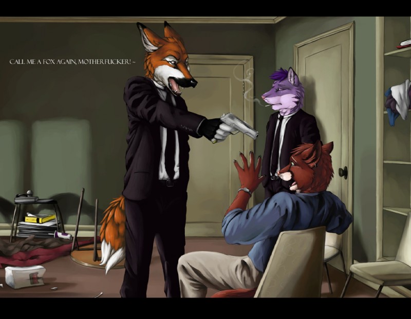 alister, ariun nastula, and treth silverclaw (pulp fiction) created by truegrave9