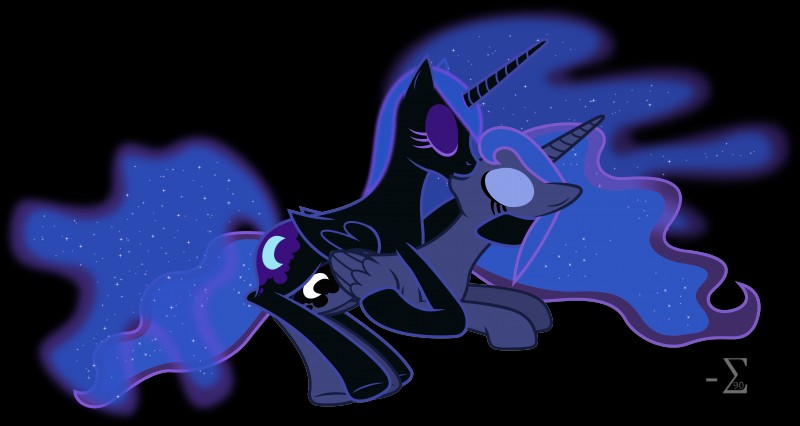 nightmare moon and princess luna (friendship is magic and etc) created by 90sigma