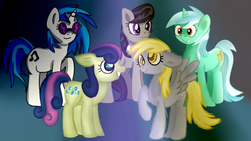 bonbon, derpy hooves, lyra heartstrings, octavia, and vinyl scratch (friendship is magic and etc) created by jbond