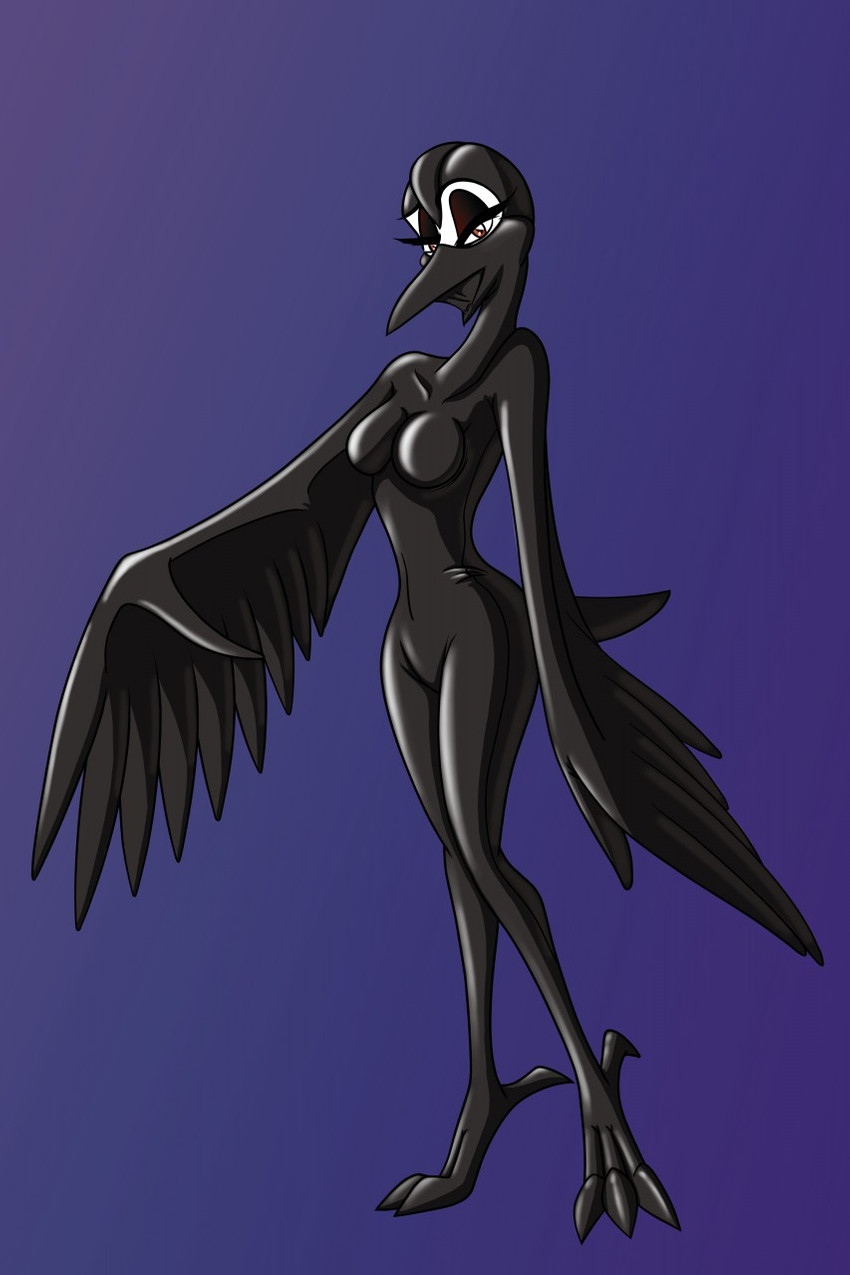 anthro breasts clothing female gimp_suit latex latex_clothing latex_skinsuit looking_at_viewer non-mammal_breasts rubber_clothing simple_background skinsuit solo tight_clothing whitephoenix52 yuriko_(aidagull) avian bird crane_(bird) gruiform grus_(genus) red-crowned_crane hi_res