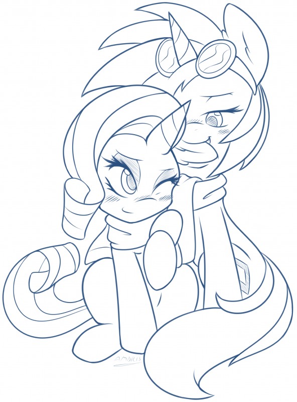 rarity and vinyl scratch (friendship is magic and etc) created by ambris