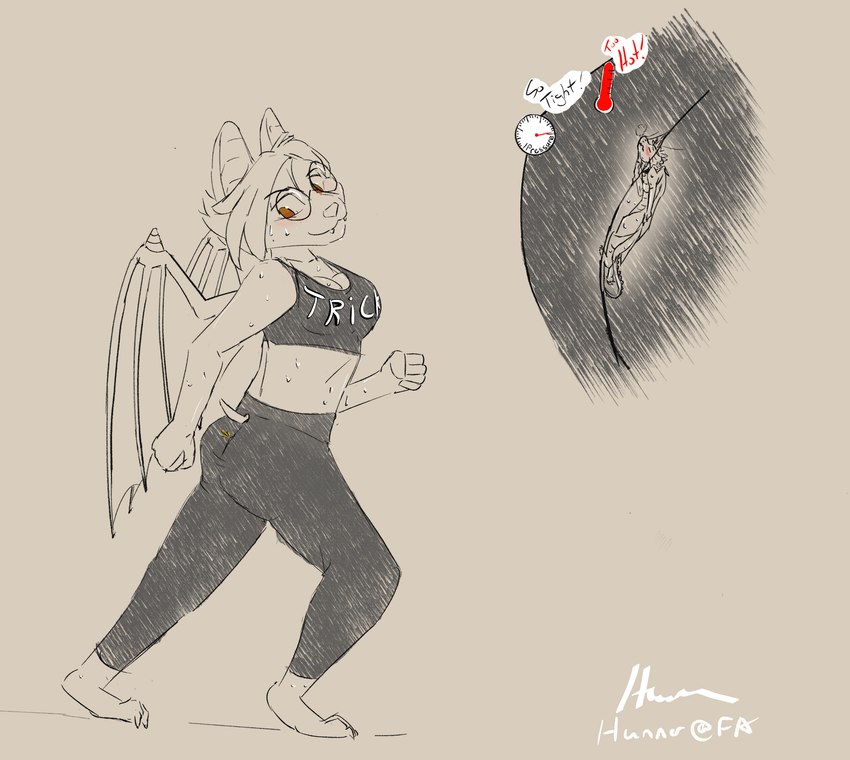 anthro bodily_fluids bottomwear bra butt clothing entrapment exercise eyewear female form_fitting_clothing glasses jogging male membrane_(anatomy) membranous_wings micro pants sports_bra sweat sweatpants trapped trapped_in_clothing underwear vore wings hunner tricky mythology hida bat dragon mammal mythological_creature mythological_scalie scalie digital_media_(artwork) hi_res