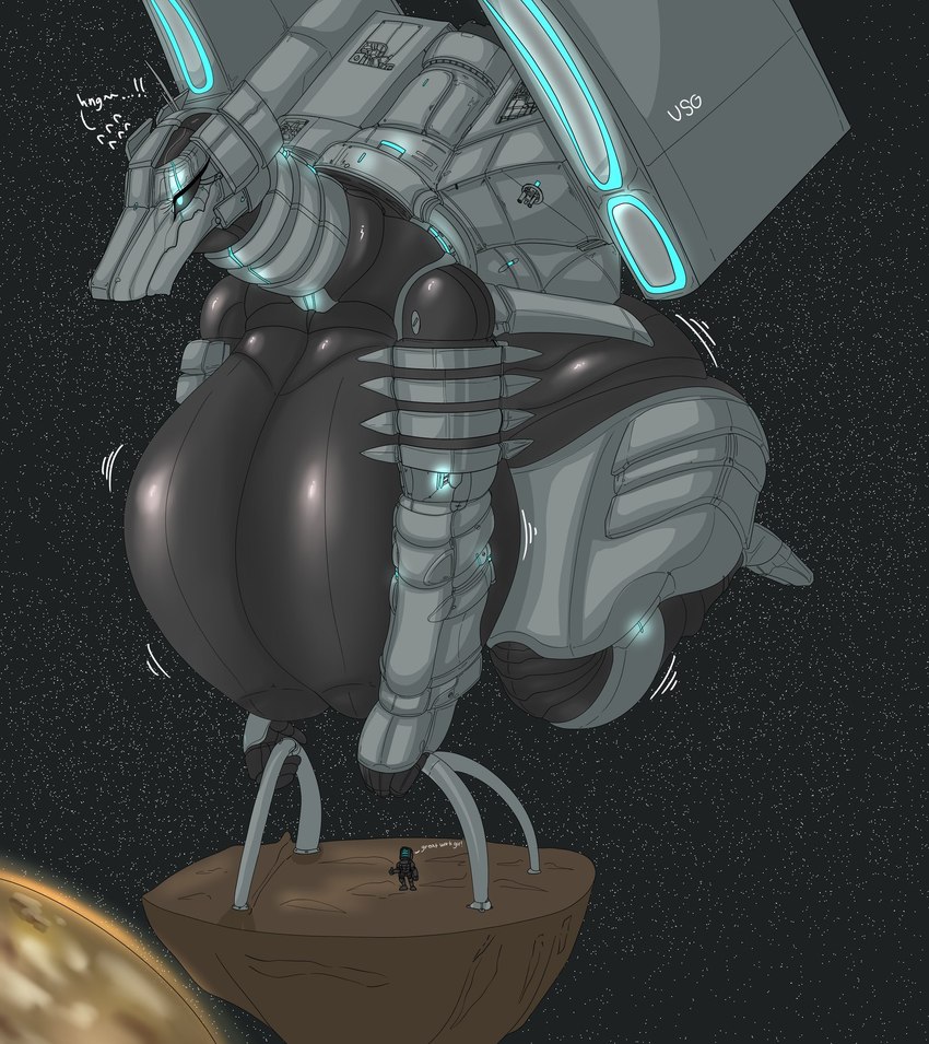 aircraft areola armor big_breasts big_butt breasts butt clothed clothing duo female huge_breasts hyper hyper_breasts machine male nipples not_furry nude space spacecraft star thick_thighs usg_ishimura_(dead_space) vehicle wide_hips vf-01s dead_space electronic_arts visceral_games aircraft_humanoid human living_aircraft living_machine living_vehicle mammal robot hi_res