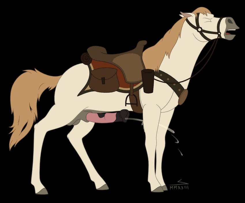 anatomically_correct anatomically_correct_genitalia anatomically_correct_penis animal_genitalia animal_penis balls belly_slap belly_slapping bodily_fluids bridle cum cumshot ears_back ejaculation equine_balls equine_genitalia equine_penis erection eyes_closed feral flared_penis fur genital_fluids genitals harness hooves horse_harness horse_mane horse_tail looking_pleasured male mane masturbation neigh nude open_mouth orgasm orgasm_face penile penile_masturbation penis pivoted_ears quadruped reins saddle saddle_bag saddle_blanket sheath side_view slap solo standing tail white_body white_fur reinderworld disney tangled_(disney) maximus_(tangled) equid equine horse mammal 2023 alpha_channel digital_drawing_(artwork) digital_media_(artwork)