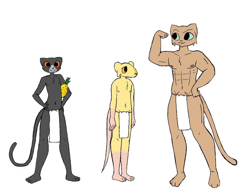 3_toes 4_fingers abs anthro areola bared_teeth barefoot biceps biped black_body black_fur black_nose black_tail bottomwear brown_areola brown_body brown_fur brown_nipples brown_tail car cheek_tuft chest_tuft clothed clothed_anthro clothed_male clothing collarbone facial_tuft feet fingers flexing flexing_bicep fur green_sclera grey_areola grey_body grey_fur grey_nipples grin group happy humanoid_feet humanoid_hands larger_male loincloth loincloth_only long_tail male male_anthro manly monotone_body monotone_clothing monotone_fur multicolored_body multicolored_fur muscular muscular_anthro muscular_male navel nipples no_shading orange_nose orange_sclera pecs pink_areola pink_feet pink_hands pink_nipples pink_nose pink_tail plantigrade pupils quads simple_background size_difference skinny skinny_anthro skinny_male small_nose smaller_male smile standing tail toes topless trio tuft vehicle white_background white_bottomwear white_clothing white_loincloth skeletronic microsoft the_elder_scrolls carl_(skeletronic) clancy_(skeletronic) fan_character felid khajiit mammal murid murine rat rodent colored digital_drawing_(artwork) digital_media_(artwork) flat_colors