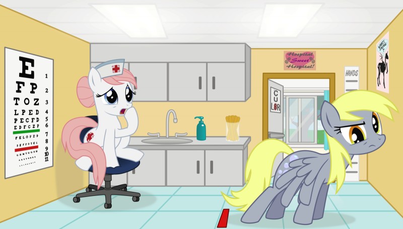 derpy hooves and nurse redheart (friendship is magic and etc) created by blackgryph0n
