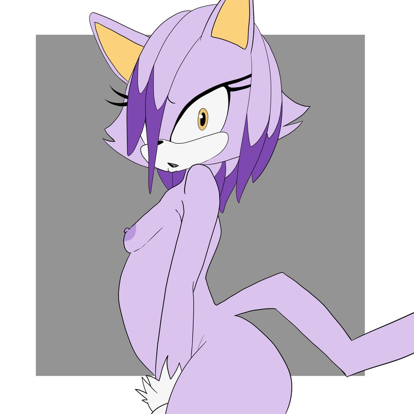 anthro breasts butt female forehead_gem gem looking_at_viewer nipples nude small_breasts solo yellow_eyes inuyuru sega sonic_the_hedgehog_(series) blaze_the_cat domestic_cat felid feline felis mammal 1:1 2022 absurd_res hi_res