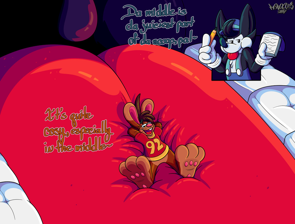 3_toes 4_fingers anthro big_feet big_tongue blep cartoon_gloves cheek_bulge duo feet fingers inside_mouth male male/male mawplay open_mouth pawpads paws red_tongue soft_vore soles toes tongue tongue_out toony uvula vore whiskers marquis2007 foley_(tamerkoh) roderick_(tamerkoh) canid canine fox lagomorph leporid mammal rabbit absurd_res hi_res