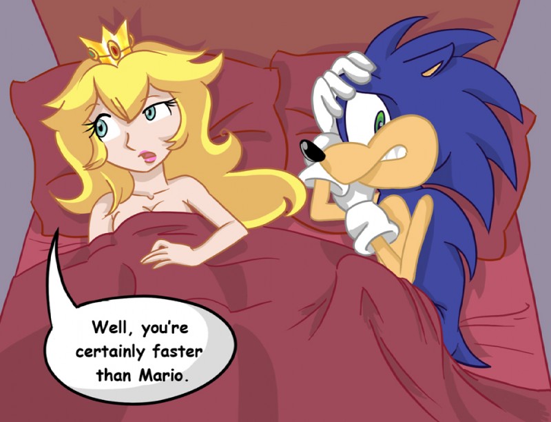 princess peach and sonic the hedgehog (sonic the hedgehog (series) and etc) created by unknown artist
