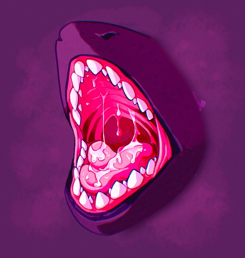 ambiguous_fluids female mouth_shot open_mouth sharp_teeth solo teeth uvula aerhan fish marine shark hi_res