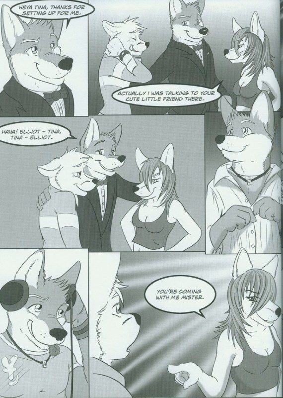 anthro boat breasts dialogue female group male text vehicle watercraft fluke motion_of_the_ocean elliot_(fluke) ryan_(fluke) canid canine mammal comic english_text greyscale hi_res monochrome