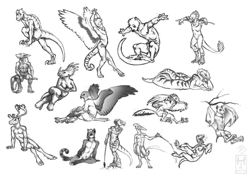 animal_genitalia anthro anus balls beak breasts bubble claws digitigrade feathered_wings feathers feet female flippers fully_sheathed genital_slit genitals male medium_breasts nipples nude penis penis_tip pussy sheath solo tail talons toe_claws toes white_balls white_breasts white_sheath wings hanmonster mythology accipitrid accipitriform avian bat bird ceratopsian deer dinosaur dromaeosaurid eagle feathered_dinosaur feathered_scalie gryphon lemur mammal mustelid mythological_avian mythological_creature new_world_deer ornithischian otter pachycephalosaurid pachycephalosaurus prehistoric_species primate pteranodon pteranodontid pterosaur reindeer reptile ring-tailed_lemur scalie snake strepsirrhine styracosaurus theropod velociraptor greyscale hi_res monochrome multiple_images sketch