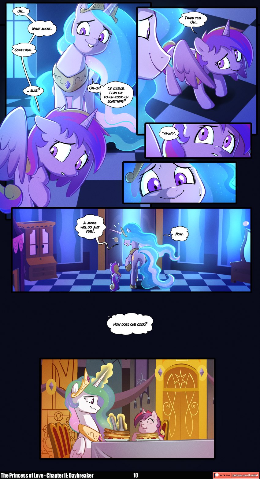 bedroom blue_glow blue_hues blue_light blue_lighting bodily_fluids breakfast butt canterlot canterlot_castle chair checkered checkered_floor crown cutie_mark dialogue dining_room dining_table duo ears_up female feral folded_wings furniture glowing glowing_horn hair happy headgear horn inside internal_dialogue light looking_down mane moonlight multicolored_hair multicolored_mane multicolored_tail nervous nervous_smile nervous_sweat regalia smile standing sweat table tail text uncertain unsure walking wavy_mouth wavy_smile window wings yellow_glow asura-00 chilllum friendship_is_magic hasbro my_little_pony mythology princess_cadance_(mlp) princess_celestia_(mlp) equid equine mammal mythological_creature mythological_equine winged_unicorn absurd_res english_text hi_res adopted_(lore) adopted_daughter_(lore) adoptive_mother_(lore)