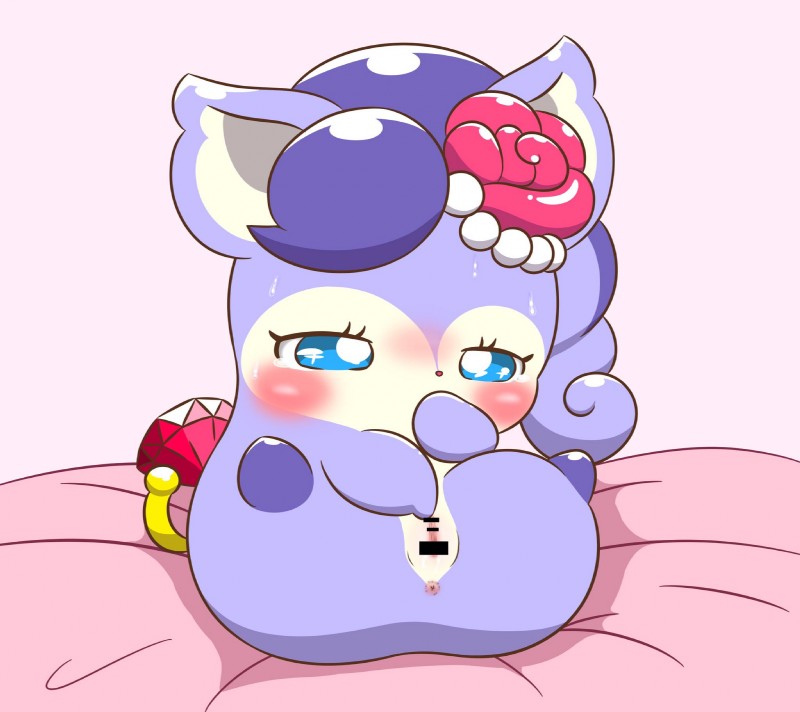 anthro anus blush bodily_fluids female genitals masturbation pussy semi-anthro solo sweat tears vaginal vaginal_masturbation nyupu himitsu_no_cocotama hirake!_cocotama ruby_(cocotama) cocotama censored hi_res