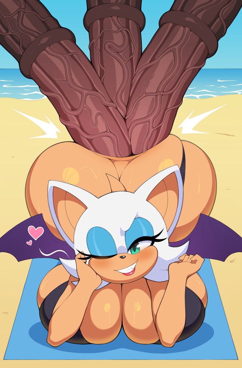 rouge the bat (sonic the hedgehog (series) and etc) created by notkadraw