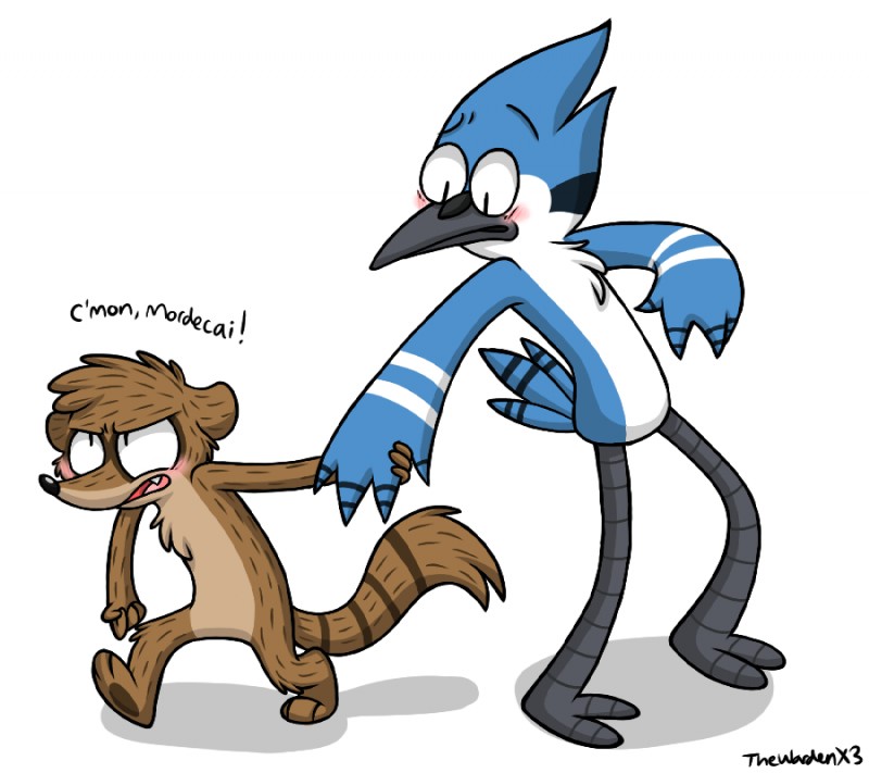 mordecai and rigby (cartoon network and etc) created by xiamtheferret