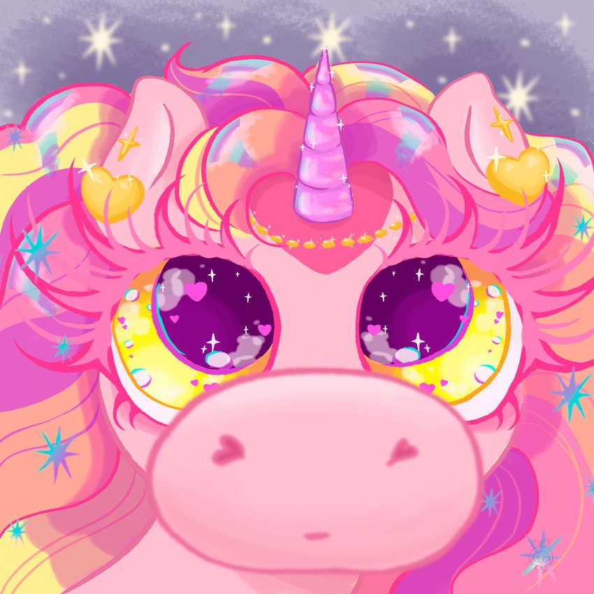 face_focus female feral glistening glistening_eyes hair heart_symbol horn jewelry multicolored_hair solo two_tone_hair wings melassa hasbro my_little_pony mythology equid equine mammal mythological_creature mythological_equine winged_unicorn absurd_res hi_res icon