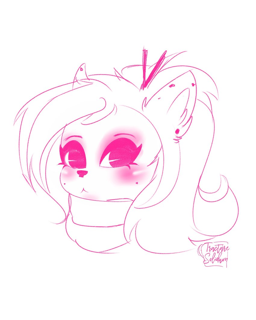 accessory anthro blush eyebrows eyelashes female female_anthro hair hair_accessory long_hair mouth_closed pink_eyebrows pink_eyelashes pink_eyes pink_nose ponytail scarf simple_background solo white_background rakkyoarts yuri_(dragonsixzey) hyena mammal 2018 4:5 absurd_res artist_name colored_sketch digital_media_(artwork) english_description headshot_portrait hi_res portrait sketch unavailable_at_source