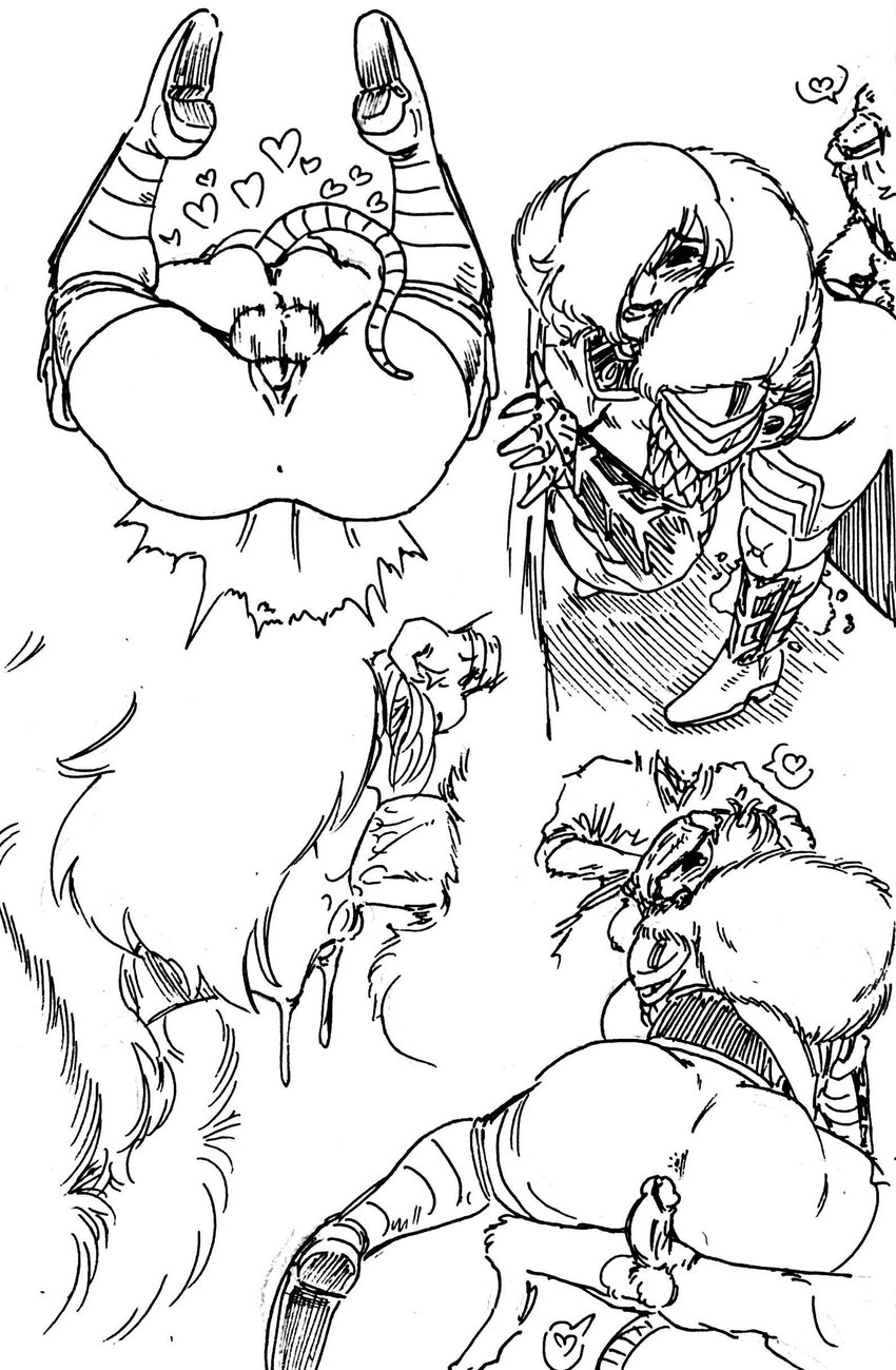 anthro anthro_penetrating anthro_penetrating_humanoid anus armor balls black_eyes butt fellatio female female_penetrated from_front_position genitals group group_sex hair heart_symbol humanoid_on_anthro humanoid_penetrated interspecies looking_pleasured male male/female male_penetrating male_penetrating_female mating_press oral penetration penile penile_penetration penis penis_in_pussy sex size_difference smaller_male threesome vaginal vaginal_penetration white_hair noahdoesart warhammer_(franchise) kerillian elf humanoid mammal murid murine rat rodent skaven wood_elf absurd_res hi_res monochrome