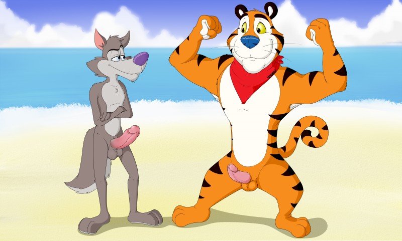 chip the wolf and tony the tiger (frosted flakes and etc) created by neenya