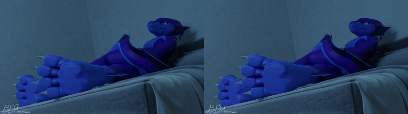 4_toes anthro claws feet foot_focus paws soles solo tail toe_claws toes bdanimare mythology talan_(talan_strider) aquatic_dragon dragon hybrid marine mythological_creature mythological_scalie scalie 2018 3d_(artwork) absurd_res cross_eye_stereogram digital_media_(artwork) hi_res side_by_side_stereogram stereogram