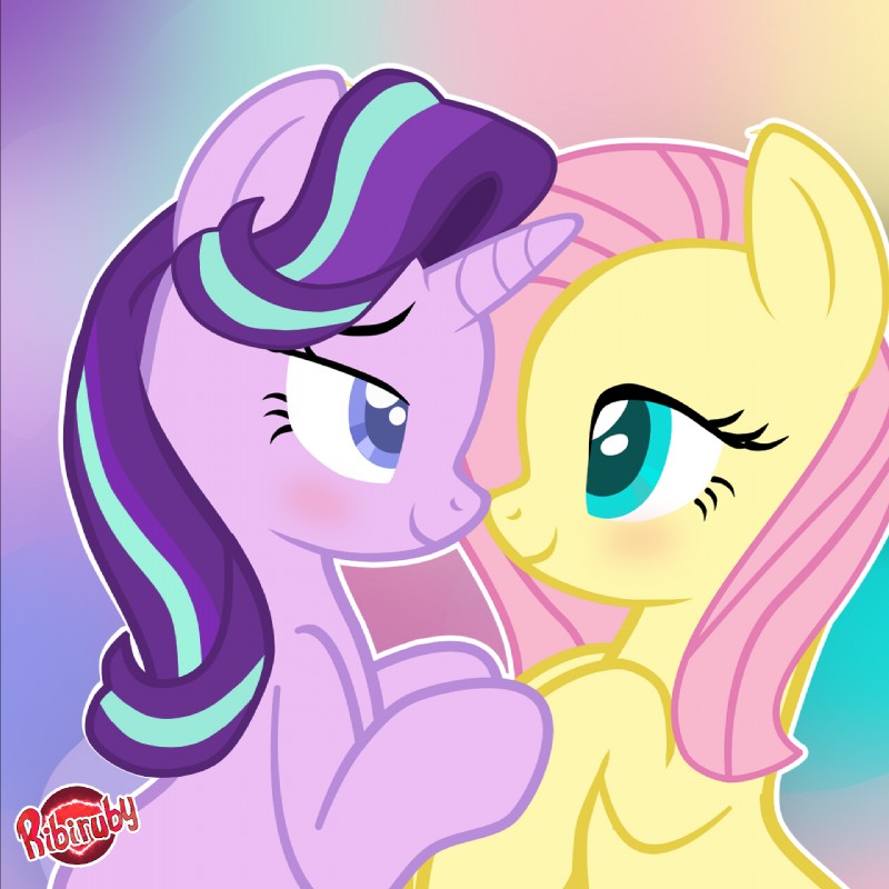 fluttershy and starlight glimmer (friendship is magic and etc) created by ribiruby