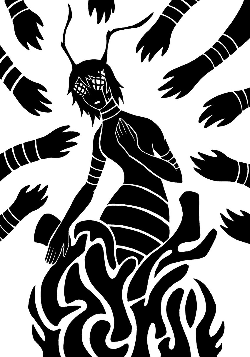 4_fingers 5_fingers antennae_(anatomy) arm_markings bodily_fluids compound_eyes crying female female_focus fingers group hair humanoid_focus markings noseless silhouette simple_background solo_focus striped_arms striped_body stripes tears white_background sunnyclockwork scp_foundation scp-1702-1 animal_humanoid arthropod arthropod_humanoid bee bee_humanoid humanoid hymenopteran hymenopteran_humanoid insect insect_humanoid scp-1702 scp-1702-3 2014 black_and_white digital_drawing_(artwork) digital_media_(artwork) hi_res monochrome