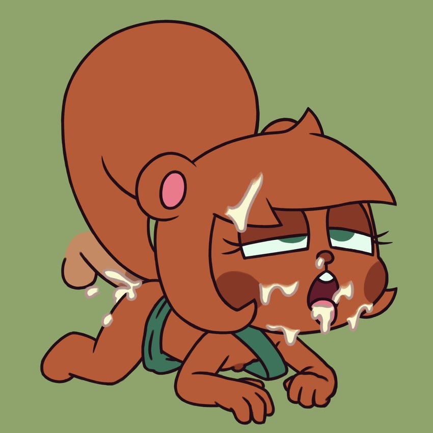 4_fingers ahegao all_fours ambiguous_penetration anthro anthro_penetrated balls blush blush_stickers bodily_fluids brown_blush brown_body brown_ears brown_fur brown_hair brown_nipples brown_nose brown_tail buckteeth butt clothed clothing cum cum_drip cum_in_hair cum_on_butt cum_on_face cum_on_tongue curled_tail disembodied_penis dripping eyelashes featureless_feet feet female female_penetrated fingers fur genital_fluids genitals green_background green_eyes hair humanoid_genitalia humanoid_hands humanoid_penis leaking_cum loli long_tail looking_pleasured male male/female male_penetrating male_penetrating_anthro male_penetrating_female mostly_nude narrowed_eyes nipples open_mouth orgasm partially_clothed penetration penis pink_inner_ear raised_tail sash sex short_hair simple_background squirrel_tail tail teeth teeth_showing tongue tongue_out young young_anthro young_penetrated toffee_(artist) murphy_and_mitzi mitzi_(ajmarekart) mammal rodent sciurid tree_squirrel 1:1 hi_res