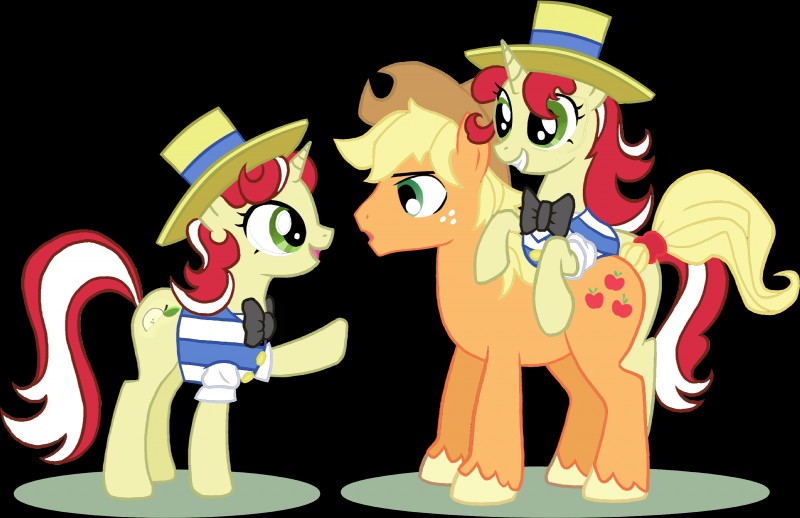 bow_(feature) bow_tie clothing cowboy_hat crossgender cutie_mark female feral flirting group hair hat headgear headwear horn identical_twins male red_hair simple_background transparent_background arcane-angel friendship_is_magic hasbro my_little_pony mythology applejack_(mlp) flam_(mlp) flim_(mlp) earth_pony equid equine horse mammal mythological_creature mythological_equine pony unicorn alpha_channel hi_res sibling_(lore) sister_(lore) sisters_(lore) twins_(lore)