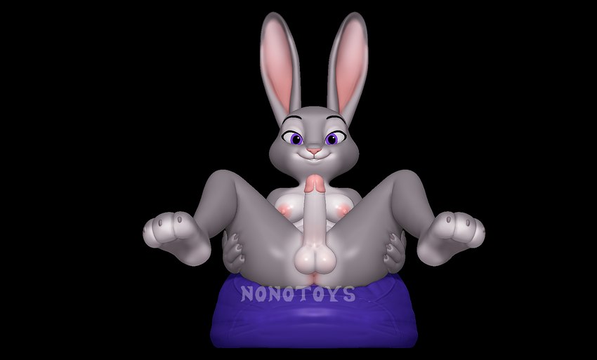 3d_modeling 3d_print anthro balls black_background breasts butt butt_grab coach erection genitals grey_body gynomorph hand_on_butt intersex nipples penis pink_nose purple_eyes simple_background smile solo teeth white_body nonotoys disney zootopia judy_hopps lagomorph leporid mammal rabbit 3d_(artwork) digital_media_(artwork) hi_res