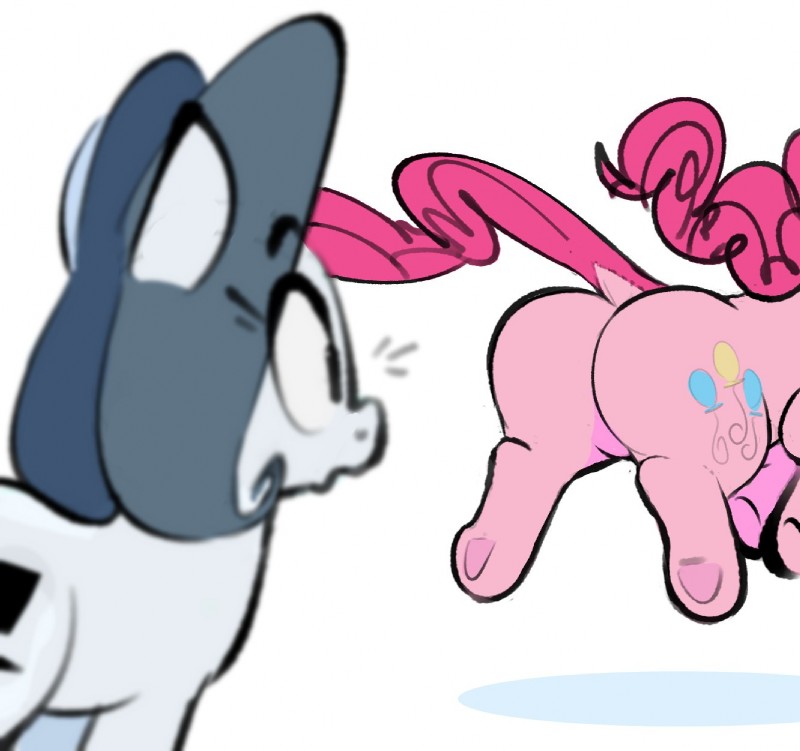 big_butt butt duo feral hattsy friendship_is_magic hasbro my_little_pony fan_character hattsy_(character) pinkie_pie_(mlp) equid equine mammal hi_res