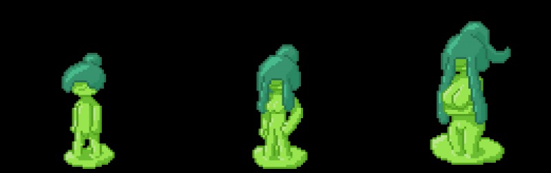 big_breasts biped breasts female flat_breasts green_body green_skin not_furry nude simple_background slime smile cynderquill fakkumon goo_creature humanoid 2018 alpha_channel digital_drawing_(artwork) digital_media_(artwork) pixel_(artwork)