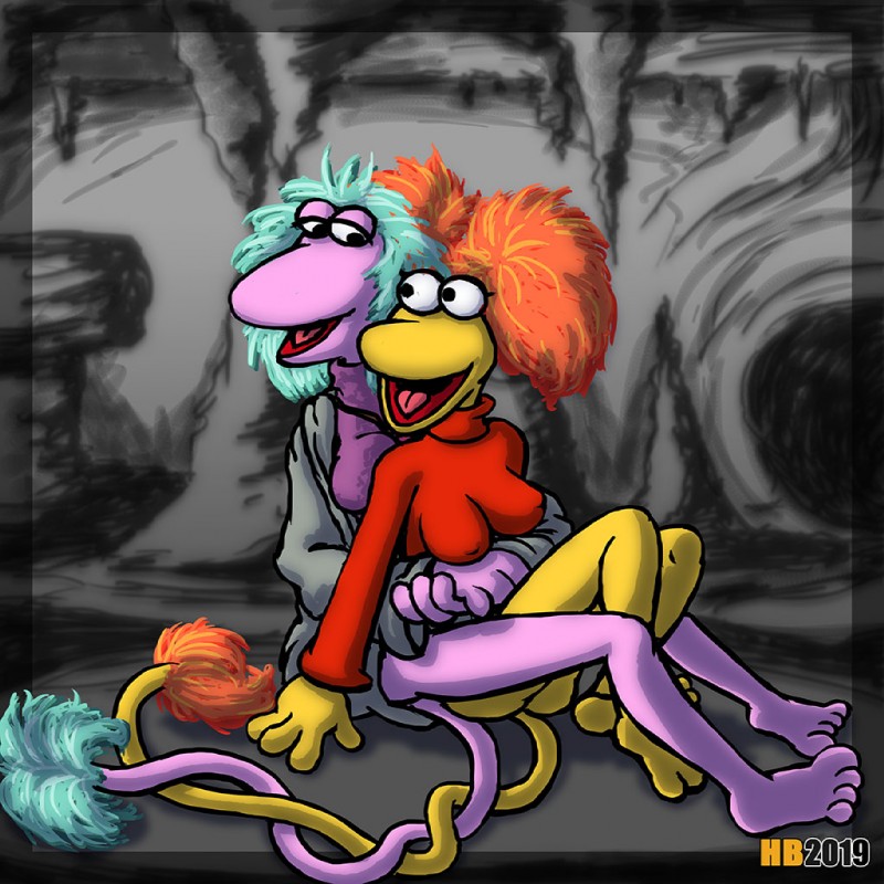 4_toes barefoot bottomless clothed clothing duo feet female happy hug puppet smile toes hentai_boy_(artist) fraggle_rock mokey_fraggle red_fraggle fraggle 1:1