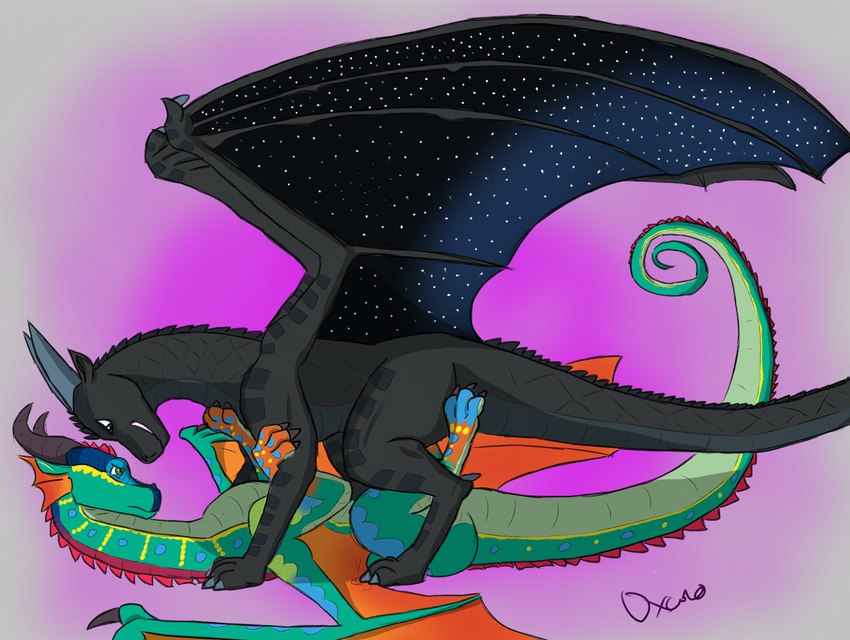 deathbringer and glory (wings of fire and etc) created by xenopony456