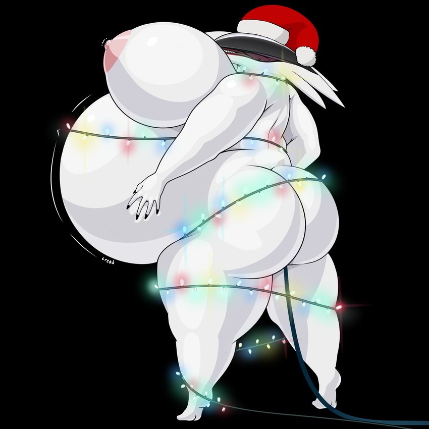 andromorph anthro areola barefoot belly belly_expansion big_breasts black_background breasts butt christmas_clothing christmas_headwear clothing expansion feet female genitals hat headgear headwear holidays hose hose_in_butt hose_inflation huge_breasts inflation inflation_fetish intersex nipples santa_hat simple_background solo sparkles standing thick_thighs transparent_background white_body wide_hips xeddo christmas new_year new_year_2025 mammal 1:1 2024 absurd_res alpha_channel digital_media_(artwork) hi_res