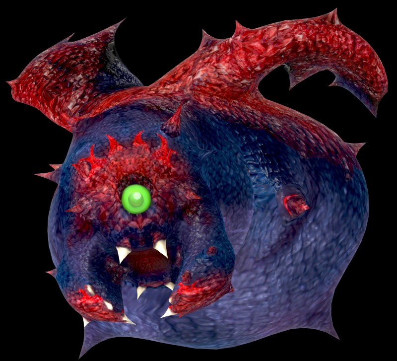 1_eye ambiguous_gender black_body black_skin fangs green_eyes green_sclera looking_at_viewer overweight overweight_ambiguous red_body red_skin solo teeth nibroc-rock sega sonic_the_hedgehog_(series) black_bull_(sonic) alien black_arms_(sonic) absurd_res alpha_channel hi_res