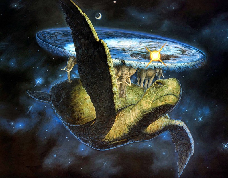 ambiguous_gender black_eyes blue_eyes cosmos crater disk flippers group moon sea solo_focus space star sun trunk tusks water waterfall paul_kidby discworld the_great_a'tuin chelys_galactica elephant elephantid mammal proboscidean reptile scalie sea_turtle turtle hi_res