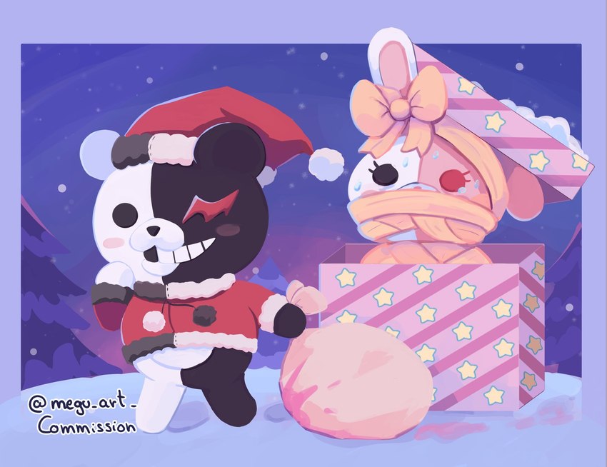 monokuma, monomi, and usami/monomi (spike chunsoft and etc) created by megu art