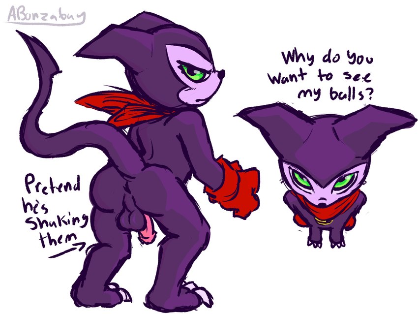 anthro anus balls barefoot butt butt_focus claws clothing dialogue feet frown genitals gloves handwear male nude penis rear_view solo tail text viewed_from_above abonzabay bandai_namco digimon digimon_(species) imp impmon 4:3 digital_drawing_(artwork) digital_media_(artwork) english_text hi_res