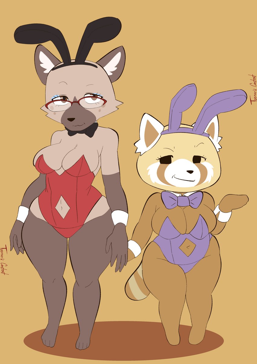 big_breasts breasts bunny_costume clothing costume female holidays larger_female mature_female size_difference smaller_female smile thick_thighs wide_hips toonarscontent aggretsuko easter sanrio haida's_mother retsuko's_mother ailurid hyena mammal red_panda spotted_hyena absurd_res hi_res mother_(lore) parent_(lore)