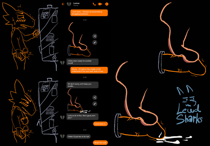 anthro bodily_fluids cum cum_on_feet cum_on_ground dialogue duo electronics feet female foot_fetish foot_play footjob genital_fluids humanoid_on_anthro male male/female message non-euclidean_sex paws phone phone_sex portal portal_sex public sex text thinking_with_portals train vehicle lewdshark animal_humanoid fish fish_humanoid humanoid kobold marine marine_humanoid scalie shark shark_humanoid english_text hi_res