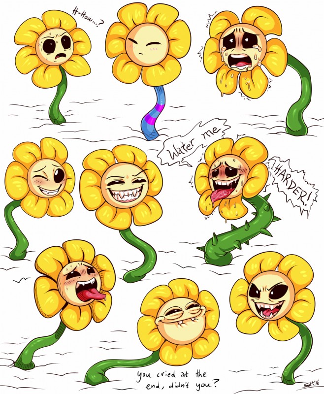 flowey the flower and frisk (spongebob squarepants and etc) created by sorc