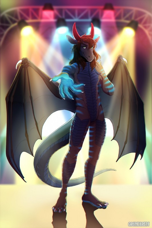 anthro detailed_background featureless_crotch male membrane_(anatomy) membranous_wings nude solo standing tail wings grimoiren mythology dragon mythological_creature mythological_scalie scalie 2018 digital_media_(artwork) hi_res