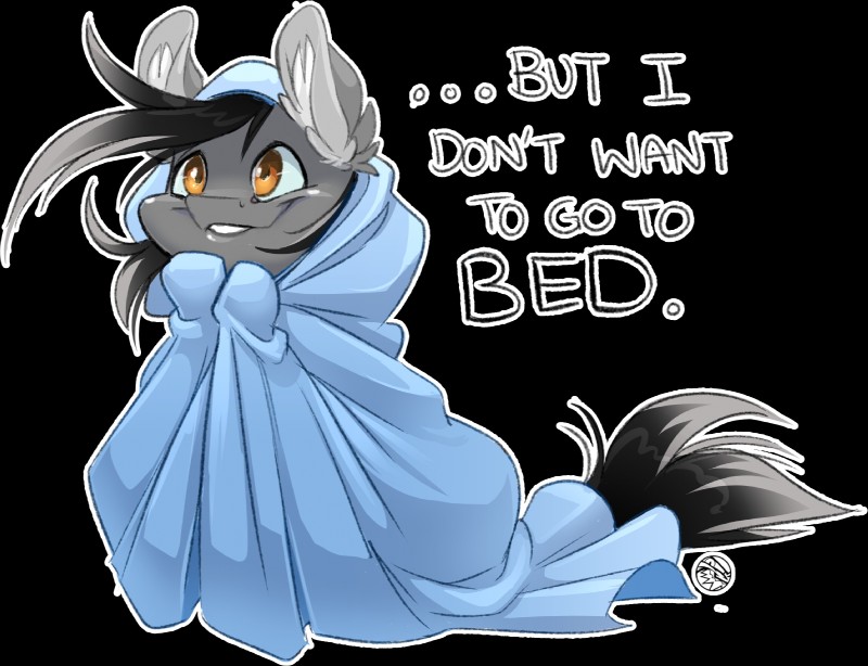 bedding blanket brown_eyes dialogue inner_ear_fluff simple_background smile solo text transparent_background tuft wrapped_up feardakez hasbro my_little_pony equid mammal alpha_channel english_text hi_res