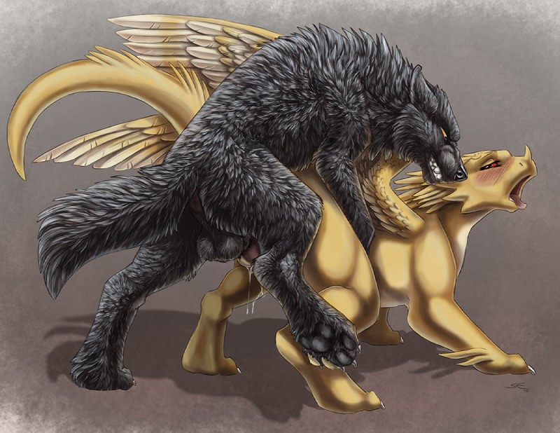 shadow wolf and spihanor (mythology) created by sabretoothed ermine