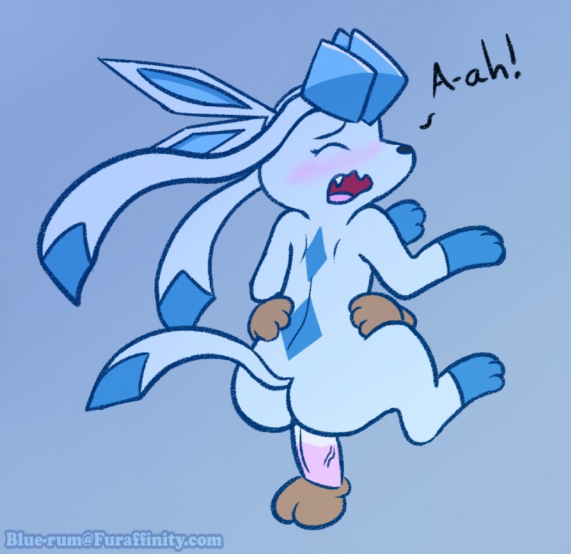 blush butt duo erection female feral genitals male paws penis sex text blue-rum nintendo pokemon canid eeveelution generation_4_pokemon glaceon mammal pokemon_(species) watermark