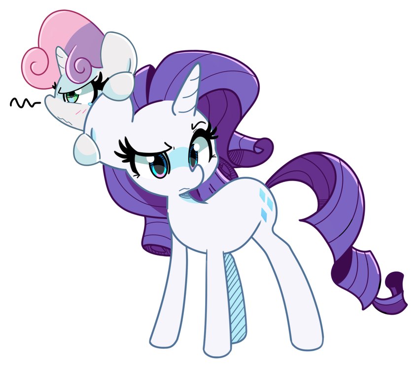 angry blue_eyes blush bodily_fluids cutie_mark duo female feral green_eyes hair hooves horn pink_hair purple_hair quadruped simple_background tears white_background white_body kindakismet friendship_is_magic hasbro my_little_pony mythology rarity_(mlp) sweetie_belle_(mlp) equid equine horse mammal mythological_creature mythological_equine pony unicorn 2021 hi_res sibling_(lore) sister_(lore) sisters_(lore)