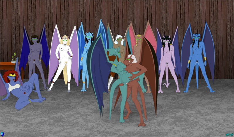 anthro autopenetration bat_wings black_hair black_wings blonde_hair blue_body blue_skin blue_wings bodily_fluids bottomless breasts brown_hair butt clothed clothing cum cum_in_pussy cum_inside digitigrade dominant erection female from_behind_position genital_fluids genitals glowing glowing_eyes green_eyes group hair hooves horn irl_trace male male/female masturbation membrane_(anatomy) membranous_wings monster_girl_(genre) nipples nude penetration penis pink_wings pubes purple_wings pussy red_hair sex submissive tail tail_fetish tail_in_own_pussy tail_in_pussy tail_insertion tail_masturbation tail_play tongue tongue_out unguligrade unicorn_horn vaginal vaginal_fluids vaginal_masturbation vaginal_penetration white_body white_hair white_skin wings fab3716 disney gargoyles mythology angela_(gargoyles) brooklyn_(gargoyles) delilah_(gargoyles) demona_(gargoyles) desdemona_(gargoyles) obsidiana ophelia_(gargoyles) sora_(gargoyles) turquesa una equid equine gargoyle humanoid mammal mythological_creature mythological_equine unicorn