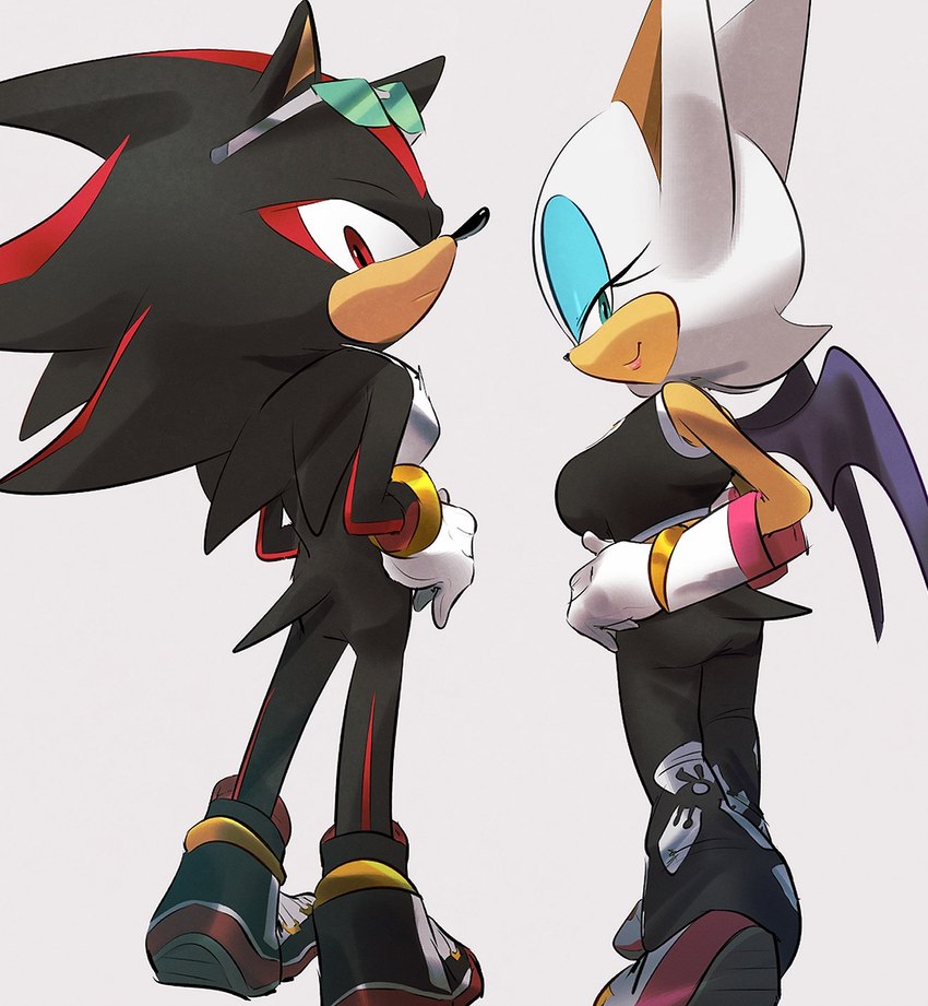 rouge the bat and shadow the hedgehog (sonic the hedgehog (series) and etc) created by pachirisus